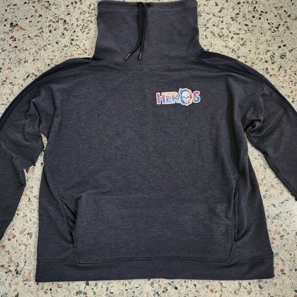 Womens Under Armour Sweatshirt Funnel/Cowl Neck Black XL John SC Abbott Heroes - Picture 3 of 13